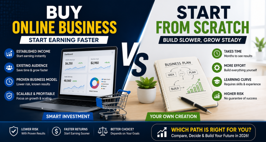 Buy Online Business vs Start From Scratch: Which is Better in 2026?